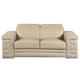 thumbnail image 1 of Beige Leather Couch With Solid Brazilian Wood Frame And Legs Base, 1 of 6