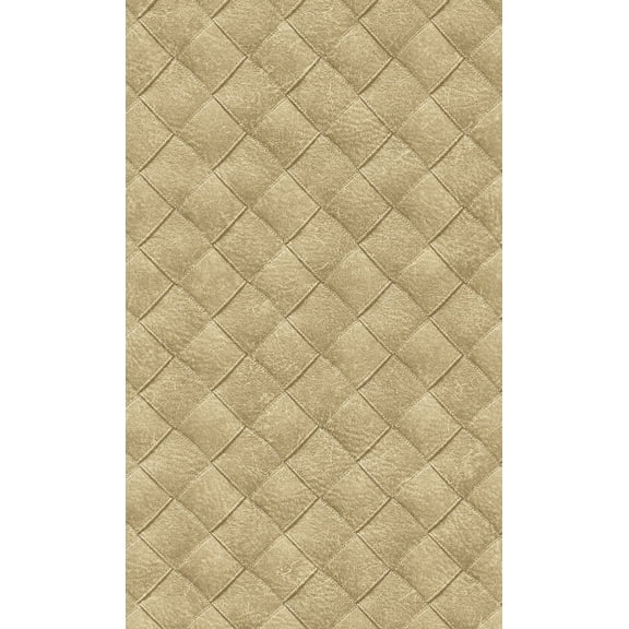 Beige Leather Patchwork Geometric Wallpaper R8244