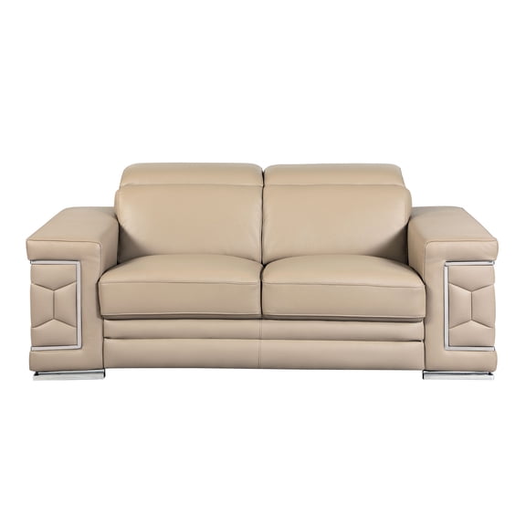 Beige LeatherTop Grain - Reinforced Frame Design - Sunroom - Bright and Comfortable