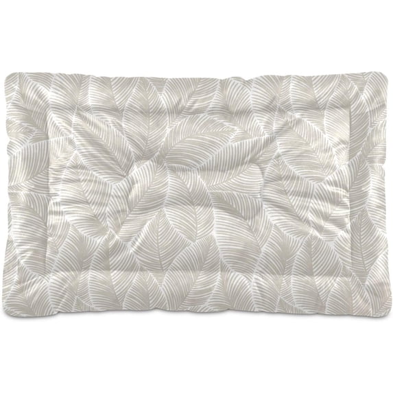 Beige Leaves Personalized Dog Kennel Pad, Soft Dog Mattress, Non-Slip Bottom, 24" X 18" Machine Washable Pet Mat Home Decor