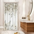 Beige Leaves Stall Shower Curtain, Beige Weeping Branches Leaves Plants