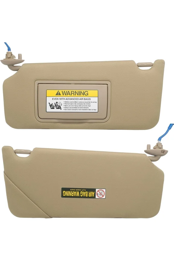 Beige Left Driver Sun Visor w/Lights Mirror for 08-17 Honda Accord, Replaces 83280-TA5-A51ZA, Durable, Easy Install