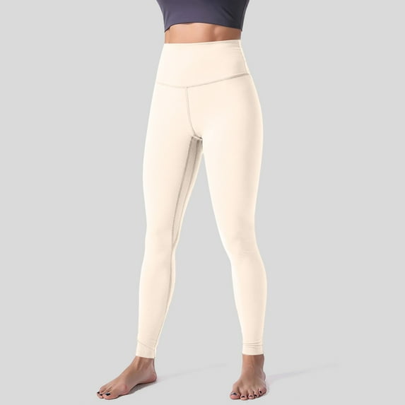 Beige Leggings for Women Solid Color Fashionable Casual Sports Hip Lifting High Elastic Tight Yoga Pants Yoga Leggings