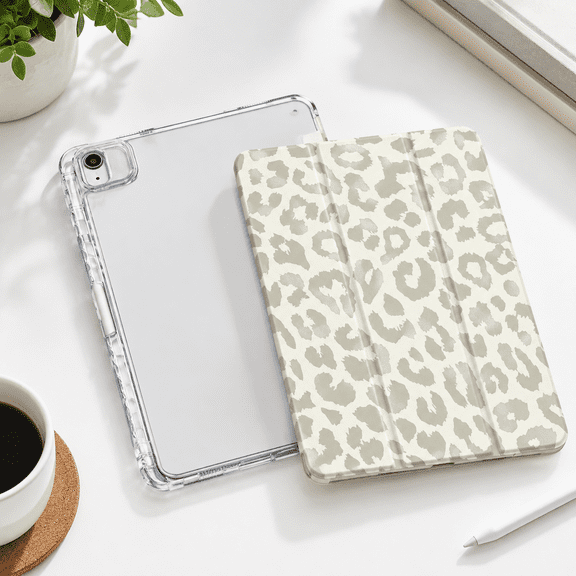 Beige Leopard 1 11 Inch iPad air 4th/5th Generation Tablet Case with Pencil Holder