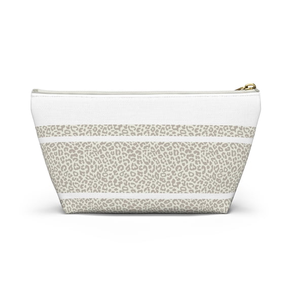 Beige Leopard Pouch Animal Print Makeup Bag Women's Cosmetic Bag