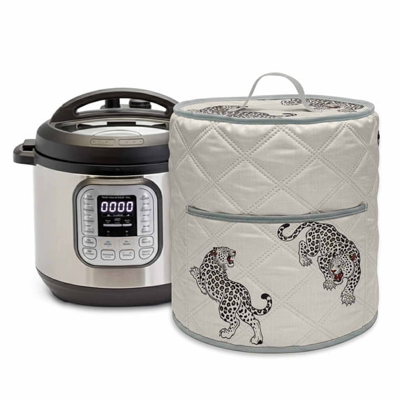Beige Leopard Rice Cooker Cover 6 Quart Modern Style Wild Animal Rustic ...