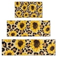 thumbnail image 1 of Beige Leopard Sunflower Pattern Kitchen Rugs Sets Of 3,Kitchen Runner Rugs Non Skid Washable,Decorative Kitchen Floor Mats for Kitchen,Sink,Laundry,17"x30"+ 17"x47" + 17"x59", 1 of 6