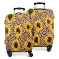 thumbnail image 1 of Beige Leopard Sunflower Pattern Luggage Cover Fashion Suitcase Cover Baggage Covers Fit 25-28 Inch Luggage (Go Travel), 1 of 5