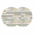 thumbnail image 1 of Beige Light Green Round 13 Inch Placemats Set of 2, Farmhouse Wooden Striped HeatResistant Non Slip Place Mats for Dining Table, Wipeable Braided Kitchen Table Mats for Housewarming, 1 of 9
