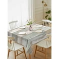 thumbnail image 1 of Beige Light Green Tablecloth Rectangle Table Cloth 52x70, Waterproof Outdoor Table Cloth Covers Decorative Table Protector, Farmhouse Wooden Striped Washable Table Cover for Kitchen Dinning Party, 1 of 8