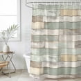 thumbnail image 1 of Beige Light Green Waterproof Fabric Shower Curtain, Farmhouse Wooden Striped Waterproof Fabric Shower Curtain for Bathroom Curtains Bathtubs Hotel Washable Shower Curtains with 12 Hooks Small 36x72in, 1 of 8