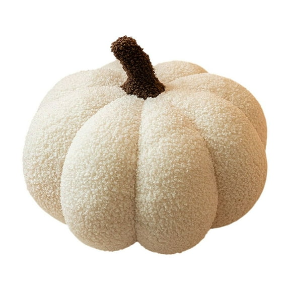 Beige Light Tone Wind Pumpkin Plush Toy Pillow Flock Material 13.78 Inch For Home And Table Decor