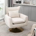thumbnail image 1 of Beige Linen Accent Chair With 360-degree Swivel For A Comfortable Space Rotation And Base, 1 of 6