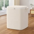 thumbnail image 1 of Beige Linen Cotton Storage Bags, Oversized Storage Container with Zippered Closure, Large Capacity Foldable Fabric Clothes Organizer Bin, for Clothes Blankets Household Organization, 1 of 6