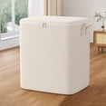 thumbnail image 1 of Beige Linen Cotton Storage Bags, Oversized Storage Container with Zippered Closure, Large Capacity Foldable Fabric Clothes Organizer Bin, for Clothes Blankets Household Organization, 1 of 6