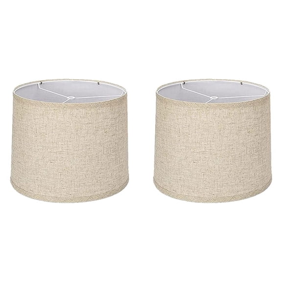 Beige Linen Fabric Lamp Shades 2PCS, Replacement for Table Lamp and Floor Lamp, 32x32x20 cm