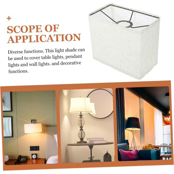 Beige Linen Lampshade for E27 Light Socket Rectangular Floor Lamp Shade Removable Fabric Lamp Cover for Home Use 8.46x7.08x4.72 Inches Soft Light Easy Installation$$Tools & Hardware Other