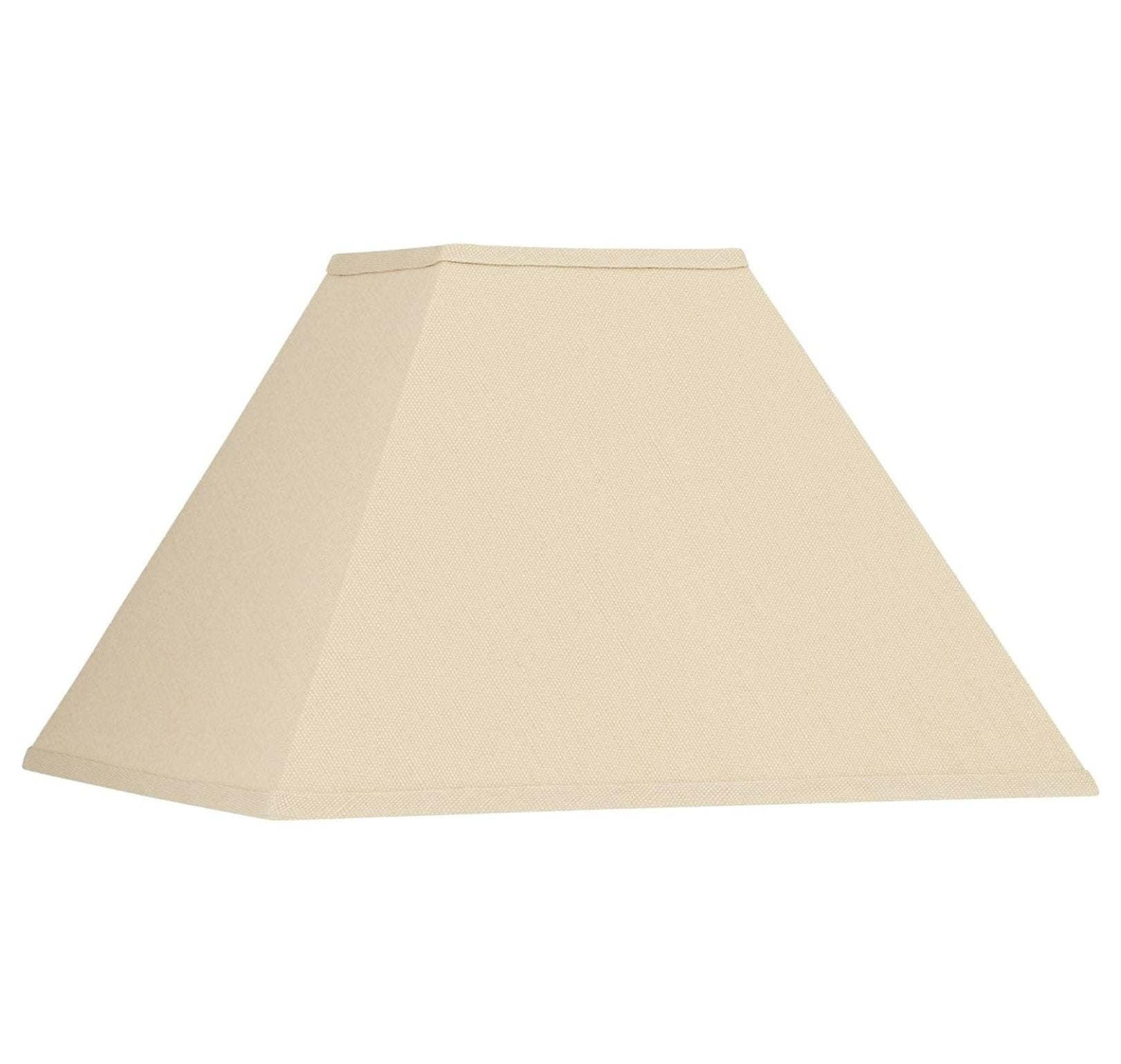 Beige Linen Medium Square Lamp Shade with Harp and Finial