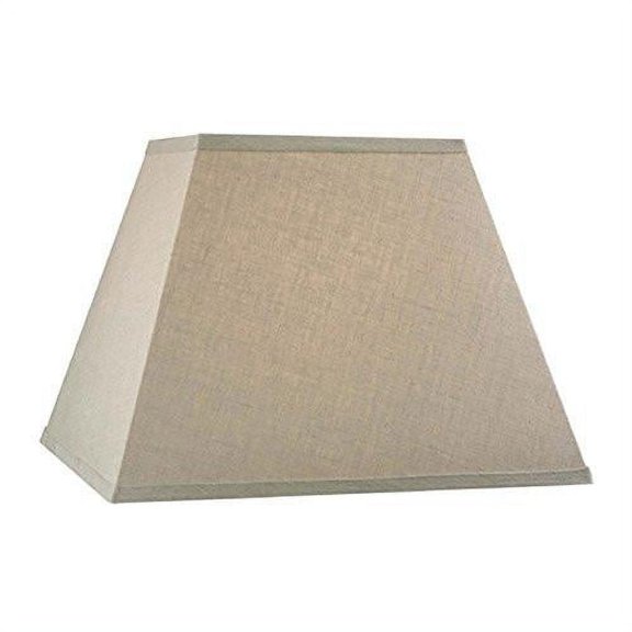 Beige Linen Six Inch Square Mission Style Nickel Clip On Chandelier Lampshade