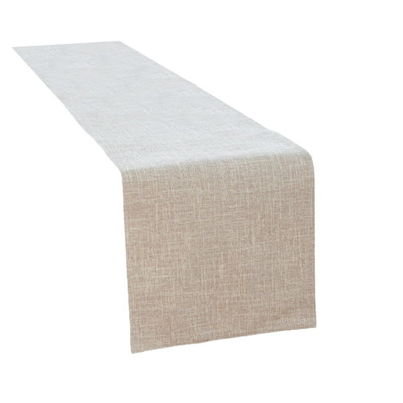 Beige Long Plain Table Runner With Nylon Spandex Blend, Wrinkle Resistant Fabric And Classic Design For Wedding Table Decor And Home Dining Setting 35X157In