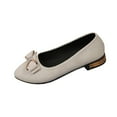 thumbnail image 1 of Beige Womens Low Heeled Shoes Rhinestone Metal Bow Spring And Summer Casual British Style Slip On Flats Non Slip Breathable Lightweight Daily Shoes Size 36, 1 of 9