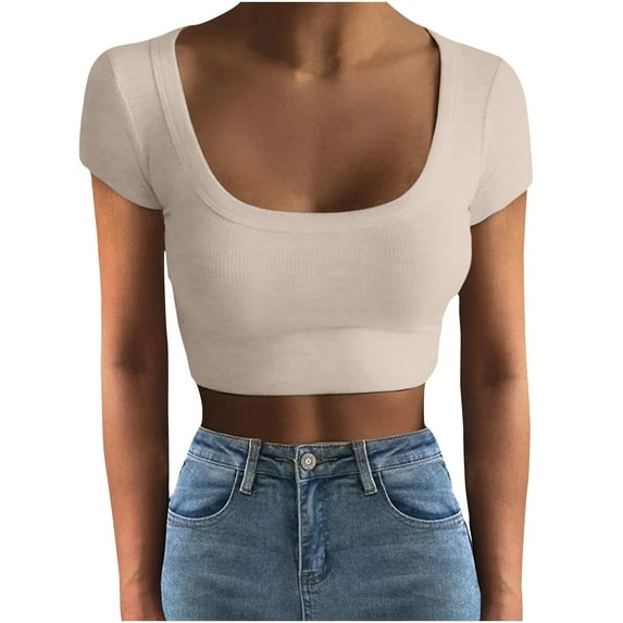 Beige M WIZUTIZ Womens Shirts Holiday Saving Cotton Linen Tee Round Neck Loose Fit Sports Short Sleeve Shirts Summer-Beach Solid T-shirt Retro Holiday Beach Blouse Elegant Cotton Blend Ladies Tshirts