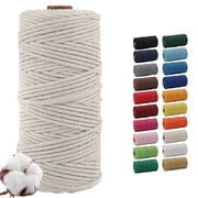 Beige 3mm Macrame Cord, 110 Yards Natural Cotton Cord, Macrame Rope Yarn for DIY Crafts, Wall Hangers, Plant Holders, Knitting, Wedding Decor 1 Roll