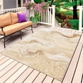 thumbnail image 1 of Beige Marble Outdoor Rug 5x7 Ft, Non Slip Washable Area Rug, Chic Neutral Minimalist Fluid Aesthetic Patio Rugs Carpet Runner, Large Floor Mat for Indoor/Outdoor Deck Porch Camping, 1 of 8