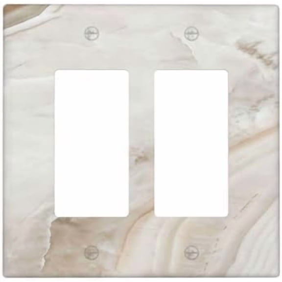 Beige Marble Pattern Light Switch Covers, Wall Plate Screws