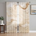 thumbnail image 1 of Beige Marble Semi Sheer Curtains 72 Inch Length 2 Panels Set, Chic Neutral Minimalist Fluid Aesthetic Sheer Kitchen Curtain Privacy Voile Window Curtain for Living Room Bedroom Rod Pocket Drapes, 1 of 7