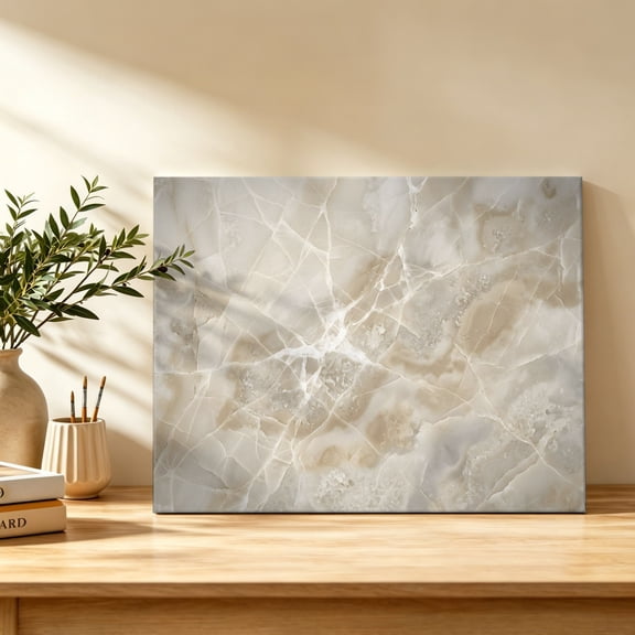 Beige Marble Texture Canvas Wall Art, Abstract Minimalist Boho Modern Sandy Ripples Wall Art Prints Artwork Framed Canvas Ready to Hang Art Pictures for Bathroom Bedroom Entry Desk Corner 10" x 8"