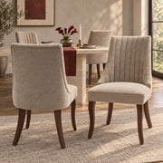 Beige Mid Century Dining Chairs Set of 4, Modern Kitchen & Dining Room Chairs Set of 4, Fabric Upholstered Kitchen Chairs for Dining Table, Sillas de Comedor, Wood Legs Beige, 4 Pcs