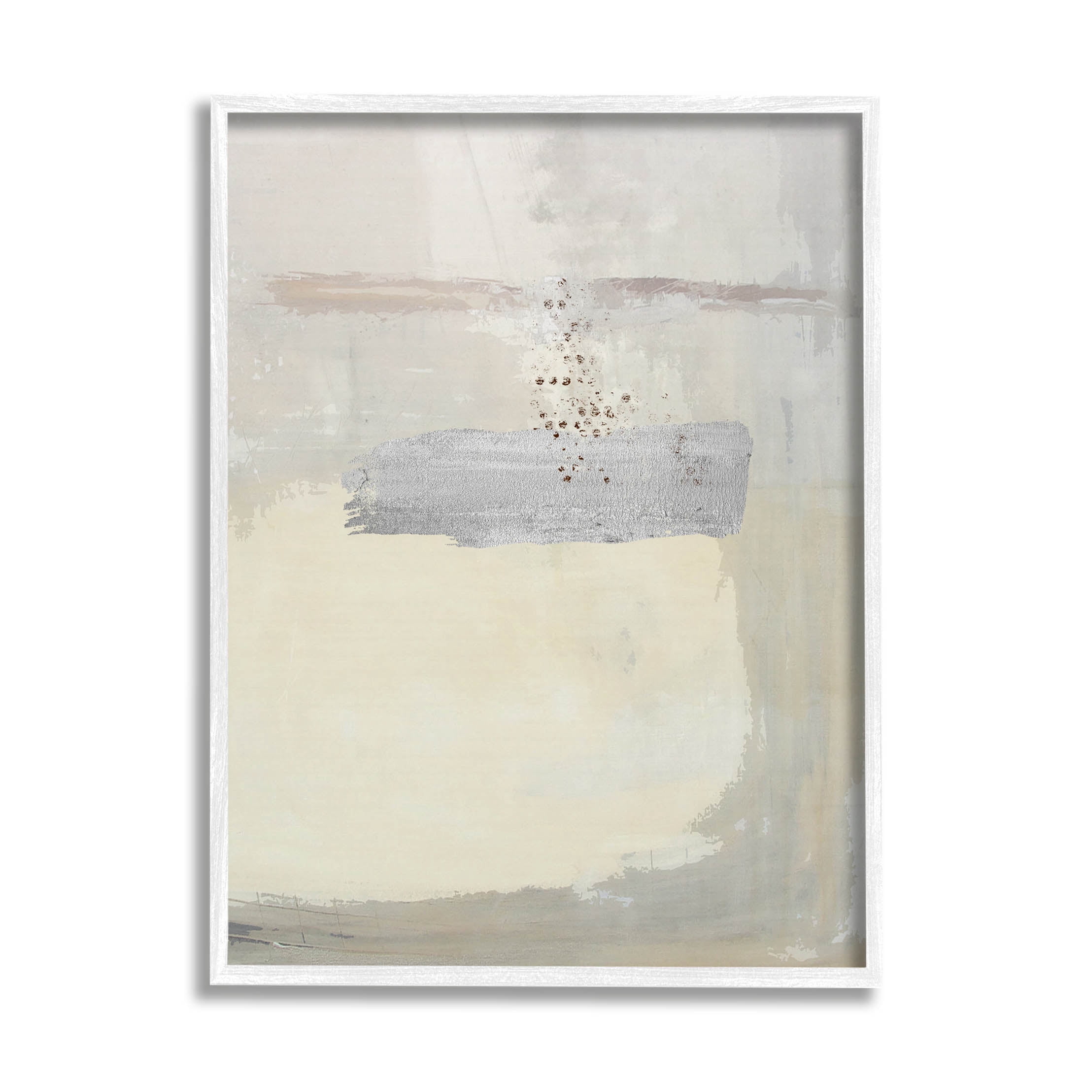 Beige Modern Abstract Arrangement Abstract Graphic Art White Framed Art Print Wall Art