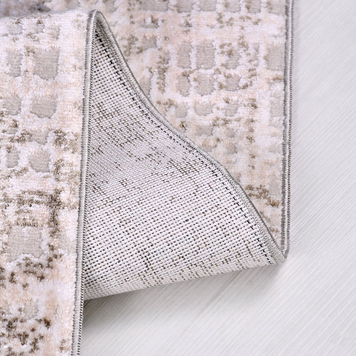 Beige Modern Acrylic Area Rugs for Living Room Jacquard Textured Modern ...