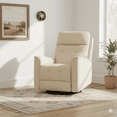 thumbnail image 1 of Beige Modern Swivel Rocking Recliner Chair, Manual Recliner with 360° Rotation, Adjustable 90–150° Backrest and Footrest, Comfortable Accent Chair for Living Room, 1 of 8