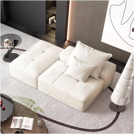Beige Modular Sectional Sofa with Soft Chenille Fabric, DIY Combination Couch, Zero Assembly Required