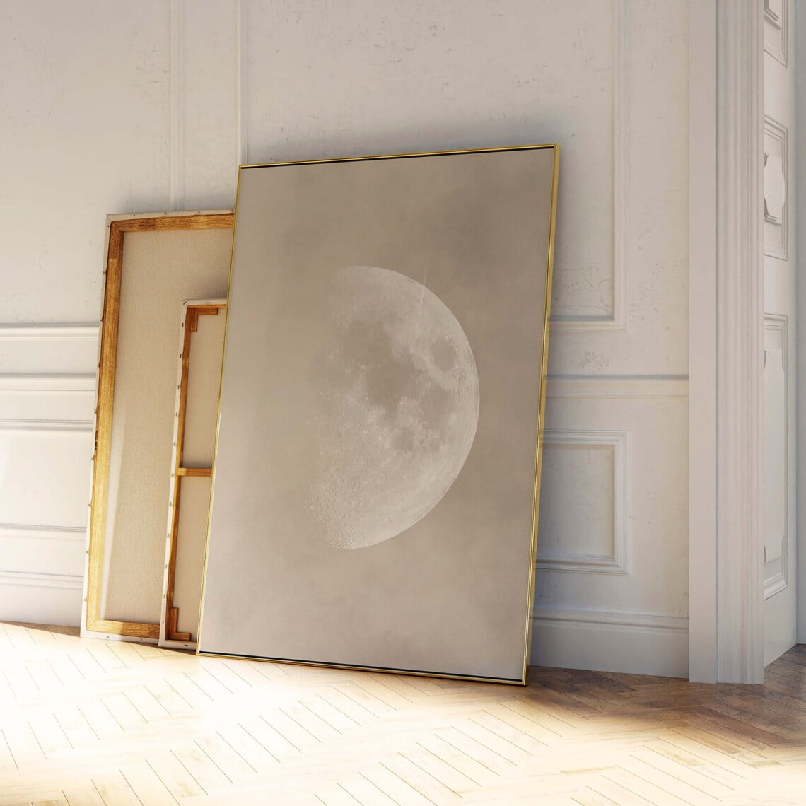 Beige Moon Wall Art Print, Neutral Wall Art, Poster, Celestial, Lunar ...