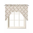 thumbnail image 1 of Beige Moroccan Swag Valances for Windows, Small Curtains Drapes, Morocco Geometric Quatrefoil Lattice Kitchen Window Curtains Over Sink Window Treatment Valance for Bedroom/Bathroom 56"x36", 1 of 5