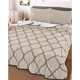 thumbnail image 1 of Beige Morocco Pattern Full Size Down Alternative Comforter,Lightweight Comforter Quilt Bedding Set with Pillow Shams Modern Moroccan Geometric Abstract Art Bed Comforter Duvet Insert 78"x90", 1 of 7