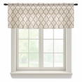 thumbnail image 1 of Beige Morocco Pattern Valance Curtains for Kitchen/Living Room/Bathroom/Bedroom Window,Rod Pocket Small Topper Half Short Window Curtains Sheer Scarf,Modern Moroccan Geometric Abstract Art 54"x18", 1 of 8