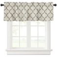 thumbnail image 1 of Beige Morocco Valances for Windows Farmhouse Kitchen Curtains Valances Rod Pocket Valance Curtains for Kitchen Windows Modern Moroccan Geometric Abstract Art Window Valances for Bathroom 42"x12", 1 of 6