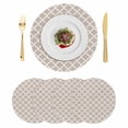thumbnail image 1 of Beige Moroccon Round 13 Inch Placemats Set of 4, Farmhouse Minimalist Abstract Geometric HeatResistant Non Slip Place Mats for Dining Table, Wipeable Braided Kitchen Table Mats for Housewarming, 1 of 9