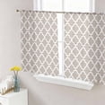 thumbnail image 1 of Beige Moroccon Semi Sheer Curtains 54 Inch Length 2 Panels Set, Farmhouse Minimalist Abstract Geometric Sheer Kitchen Curtain Privacy Voile Window Curtain for Living Room Bedroom Rod Pocket Drapes, 1 of 7