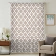 thumbnail image 1 of Beige Moroccon Sheer Curtains 63 Inches Long, Farmhouse Minimalist Abstract Geometric Light Filering Curtains, Breathable Simi Curtain Privacy Drapes for Living Room Bedroom Window Treatment, 1 of 9