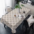 thumbnail image 1 of Beige Moroccon Table Cloth Waterproof Tablecloths, Farmhouse Minimalist Abstract Geometric Tablecloth Dining Table Cover for Kitchen Party Tabletop Outdoor, Rectangle Tablecloth 54x108 Inch, 1 of 9