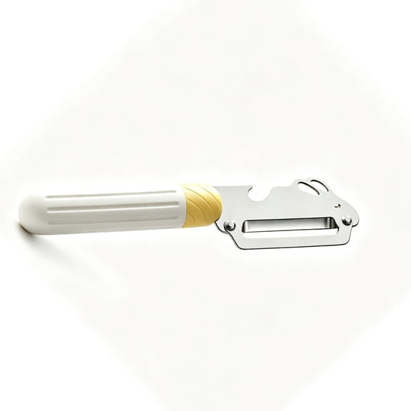 Beige Multi Functional Kitchen Peeler 2 In 1 Thick Blade Tool For Peeling Sugarcane Pumpkins