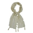 thumbnail image 1 of Beige Multi Pattern Lace Scarf With Tassel Fringe, 1 of 6
