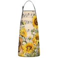 thumbnail image 1 of Beige Music Sunflower Guitar Pattern Apron-Garden Aprons for Women with Pockets-Cotton Linen Waterproof Kitchen Cooking Gardening Aprons Adjustable for Kitchen,Cooking,BBQ and Salon 33x27 Inch, 1 of 7