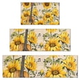 thumbnail image 1 of Beige Music Sunflower Guitar Pattern Kitchen Rugs Sets Of 3,Kitchen Runner Rugs Non Skid Washable,Decorative Kitchen Floor Mats for Kitchen,Sink,Laundry,17"x30"+ 17"x47" + 17"x59", 1 of 6