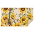 thumbnail image 1 of Beige Music Sunflower Guitar Pattern Rectangle Tablecloth 60"x102",Waterproof Polyester Rectangle Table Cloth, Wipeable Spillproof Polyester Tablecloth for Dining, Camping, Indoor and Outdoor, 1 of 6